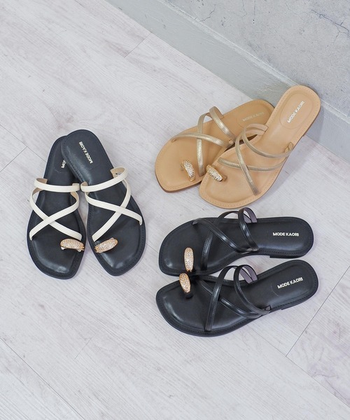 「MODE KAORI」 フラットサンダル S ベージュ系その他 レディース_画像8