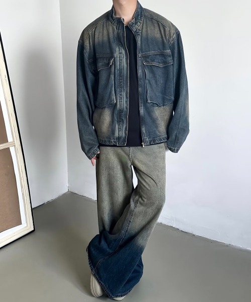 「NEW GENTLEMAN」 デニムジャケット X-LARGE ブルー メンズ_画像2