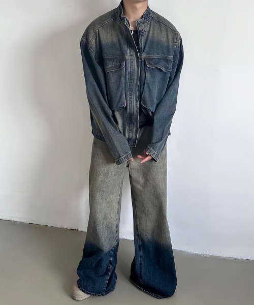 「NEW GENTLEMAN」 デニムジャケット X-LARGE ブルー メンズ_画像3