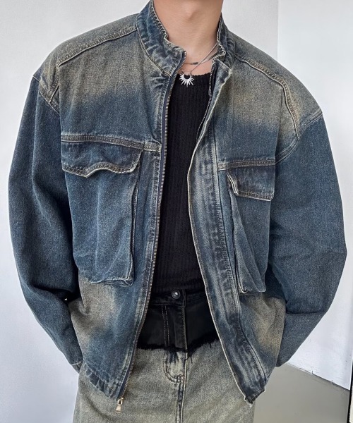 「NEW GENTLEMAN」 デニムジャケット X-LARGE ブルー メンズ_画像4