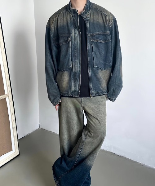 「NEW GENTLEMAN」 デニムジャケット X-LARGE ブルー メンズ_画像6