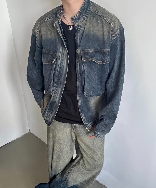 「NEW GENTLEMAN」 デニムジャケット X-LARGE ブルー メンズ_画像8