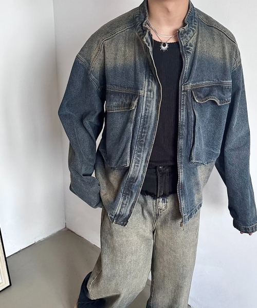 「NEW GENTLEMAN」 デニムジャケット X-LARGE ブルー メンズ_画像9