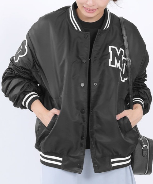 レア★MARY QUANT フラワー刺繍 スタジャン MARY QUANT（マリークヮント） スタジャン マリークワント ナイロン