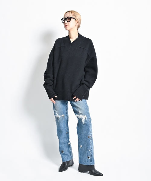 「CITYSHOP」 長袖ニット - グレー レディース_画像5