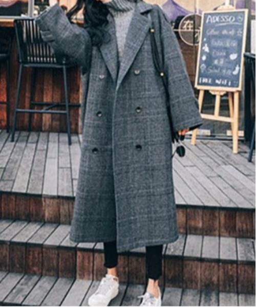 「BLANC FICELLE」 チェスターコート L グレー レディース_画像6