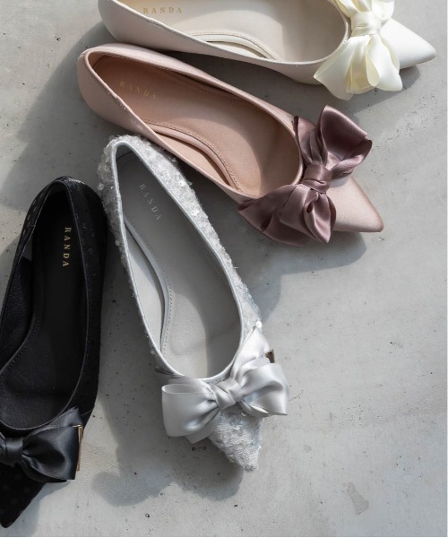 「RANDA」 フラットパンプス 22 アイボリー レディース_画像2