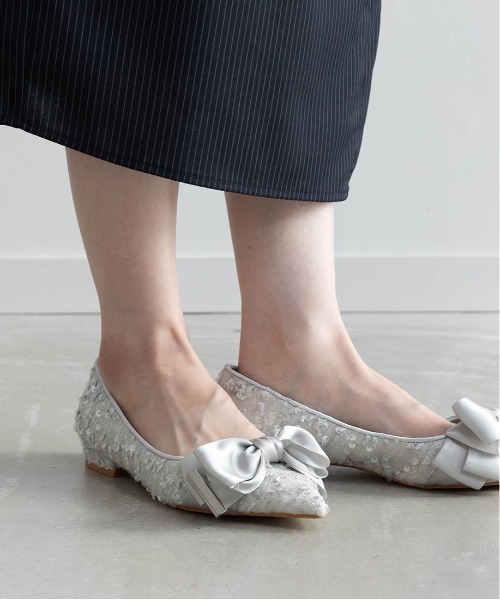 「RANDA」 フラットパンプス 22 アイボリー レディース_画像4