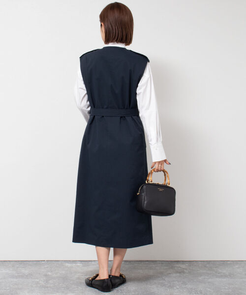 「NOLLEY'S」 ノースリーブワンピース 38 ネイビー レディースの画像