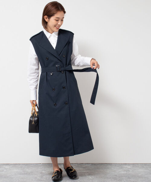 「NOLLEY'S」 ノースリーブワンピース 38 ネイビー レディースの画像