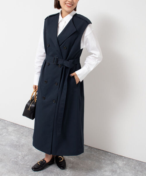 「NOLLEY'S」 ノースリーブワンピース 38 ネイビー レディースの画像