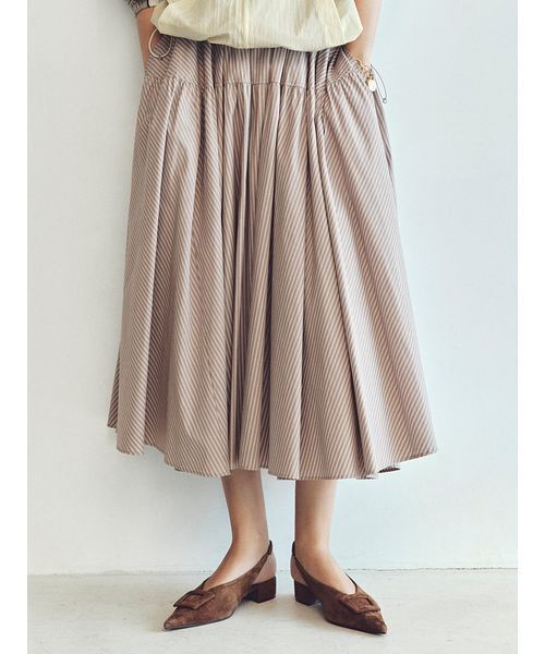 スカート ウエストボリュームフレアスカートの画像