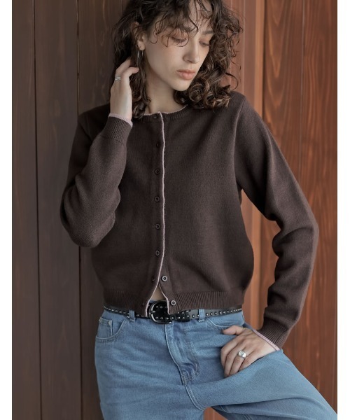 「Re:EDIT」 カーディガン MEDIUM レッド レディース_画像8