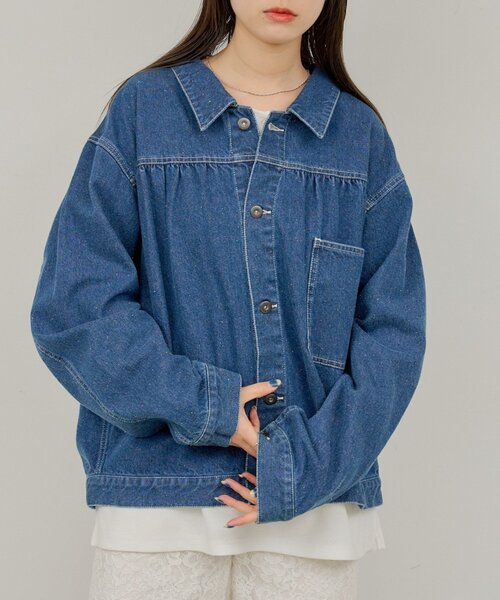 WHIMSIC（ウィムジック） デニムジャケット gジャン 「UNISEX」ネップ