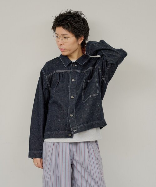 WHIMSIC（ウィムジック） デニムジャケット gジャン 「UNISEX」ネップ