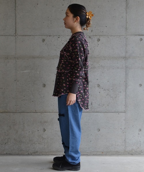 「CALMIA」 デニムパンツ 160cm ライトブルー レディース_画像4