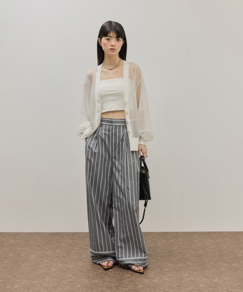 ADAM ET ROPE'（アダムエロペ） スラックス パンツ ストライプシャツ