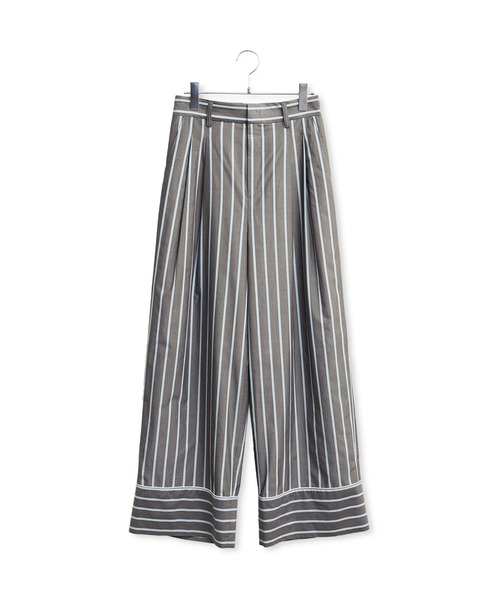 希少 HERMES 上質 コットン ストライプ デザイン スラックス パンツ ADAM ET ROPE'（アダムエロペ） スラックス パンツ ストライプシャツ