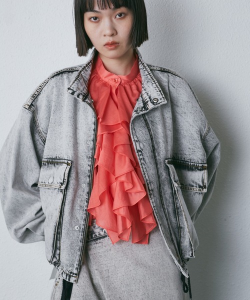 「mici」 デニムジャケット FREE ブルー レディース_画像6