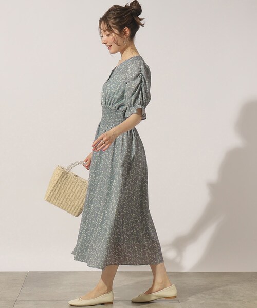 「couture brooch」 半袖ワンピース 40 グレー レディース_画像8