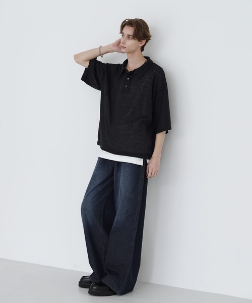 「SOCCE」 半袖ポロシャツ X-LARGE ブルーグレー メンズ_画像9