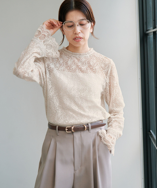 IENA（イエナ） ブラウス シャツ 「追加」リーフレースブラウス