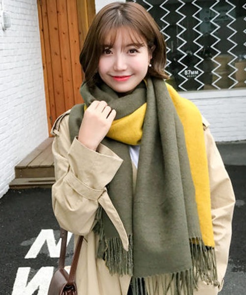DAY CLOSET ストール マフラー レディース ツートンカラー大判