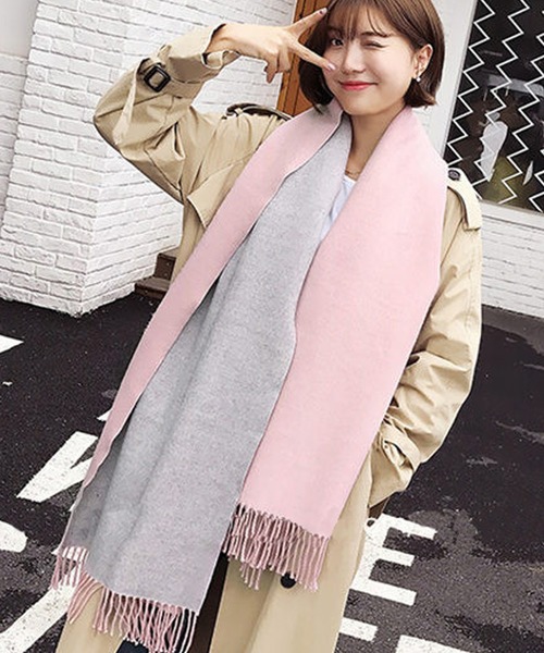セール(SALE)開催中！ファッション通販 DAY ツートンカラー大判 レディース マフラー ストール CLOSET 小物