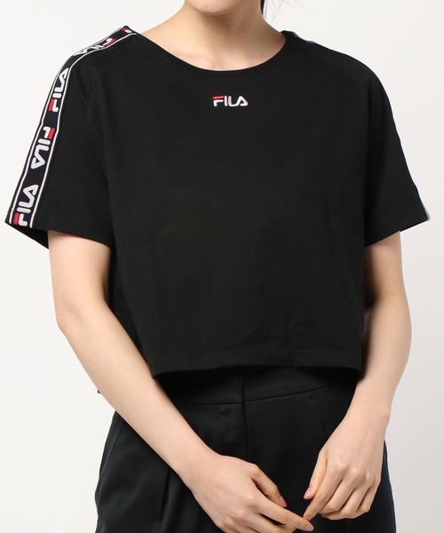 Tシャツ Tシャツ Fila フィラ レディースロゴプリントtシャツ 半袖 ショート丈 ロゴテープ スポーティー Zozotown Paypayモール店 通販 Paypayモール