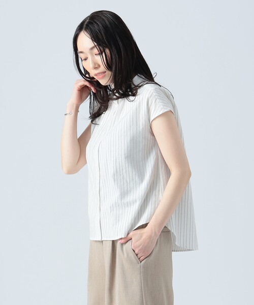 ブラウス シャツ クレリック ストライプシャツ レディース BEAMS HEART ブラウス シャツ クレリック ストライプシャツ