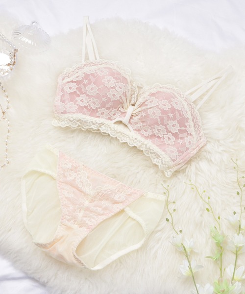 激安ブランド Ladies Lace ブラジャー ハーフ ノンワイヤー ショーツセット 下着・アンダーウェア