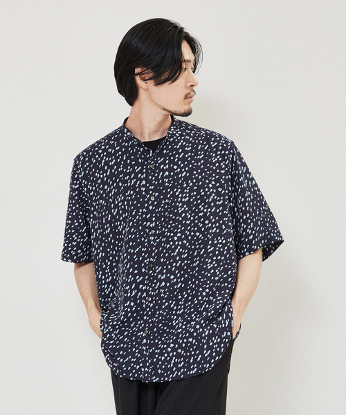 EDIFICE ラブークル　パターンデシン半袖シャツ EDIFICE LA BOUCLE シャツ ブラウス 【LA / ラブークル】デシン