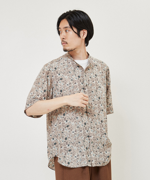 edifice la boucle バンドカラーシャツ 44 日本製 EDIFICE LA BOUCLE シャツ ブラウス 「LA / ラブークル