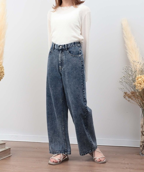 【関税込み】Dunst ベージュ セミワイド ジーンズ Mrs.Jeana公式】｜大人が選ぶ上品ワイドパンツ｜ストリィキング