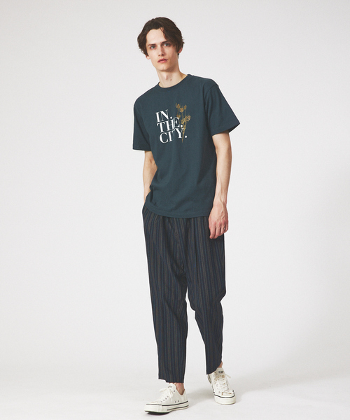 【IN THE CITY】ドライフラワー 半袖 Tシャツ ABAHOUSE tシャツ 「INTHECITY」ドライフラワー 半袖 Tシャツ