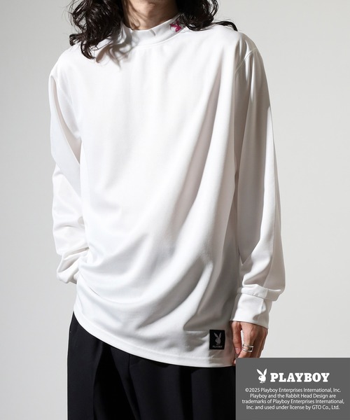 【ホワイト】凸凹PLAYロゴジャカード長袖ハイネックシャツ <PERFORMANCE> (MENS) PING APPAREL｜凸凹PLAYロゴジャカード長袖ハイネックシャツ