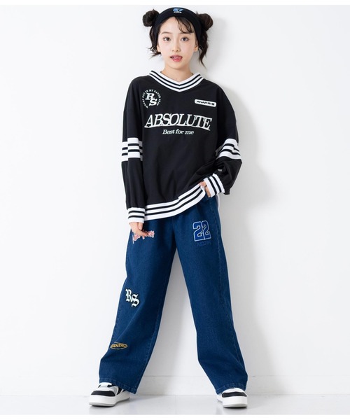 ANAP GiRL パンツ R+Sワッペン付パンツ キッズ 子供服 男の子