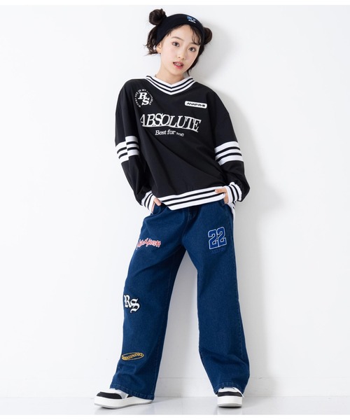 ANAP GiRL パンツ R+Sワッペン付パンツ キッズ 子供服 男の子