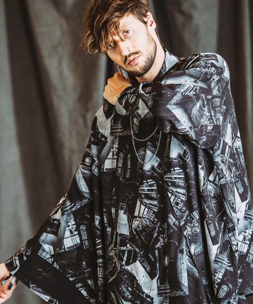 NO ID.（ノーアイディー） シャツ 「NO ID.」Asymmetry Poncho Shirt