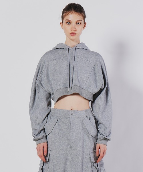 DOUBLE STANDARD CLOTHING - ダブスタ❣️完売❣️割引❣️ ESSENTIAL 裏毛ショート丈パーカー ESSENTIAL（DOUBLE STANDARD CLOTHING） パーカー 裏毛ショート