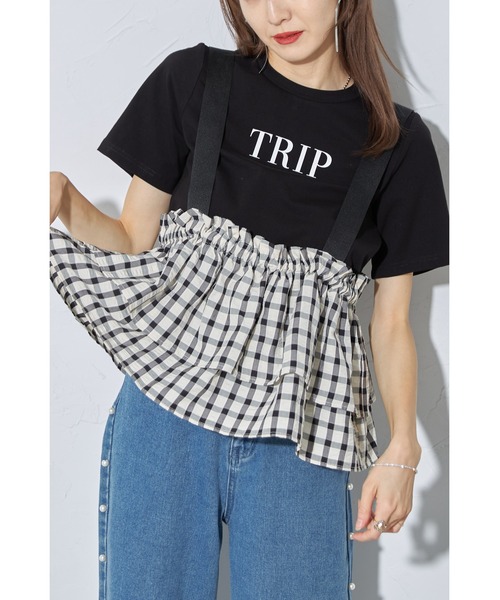 &. NOSTALGIA（ノスタルジア） tシャツ 「ZOZO限定」チェック柄マルチ
