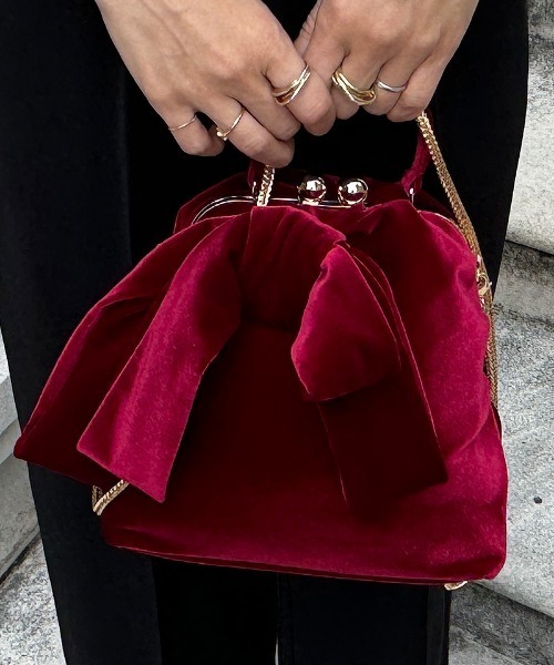 ショルダーバッグ バッグ パリジェンヌベロアリボンバッグ レディース