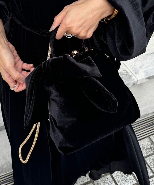 ショルダーバッグ バッグ パリジェンヌベロアリボンバッグ レディース