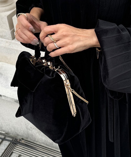 ショルダーバッグ バッグ パリジェンヌベロアリボンバッグ レディース