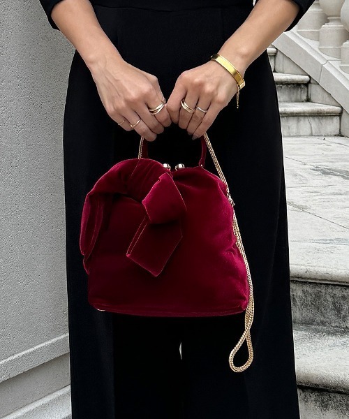 ショルダーバッグ バッグ パリジェンヌベロアリボンバッグ レディース