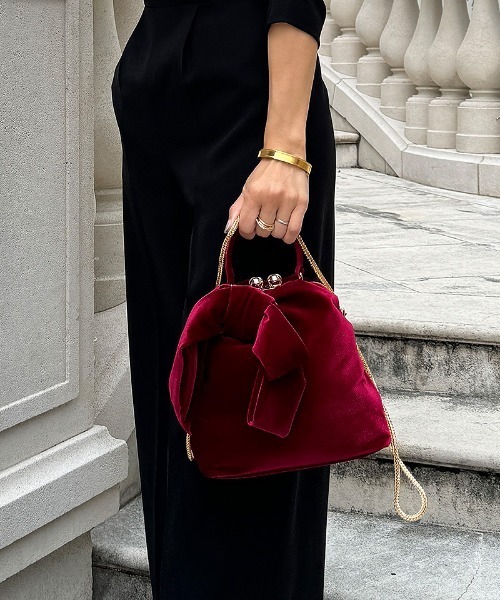 ショルダーバッグ バッグ パリジェンヌベロアリボンバッグ レディース