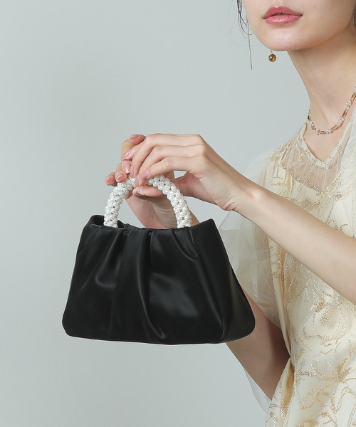 Kana クラッチバッグ パーティーバッグ パール リング ハンドル