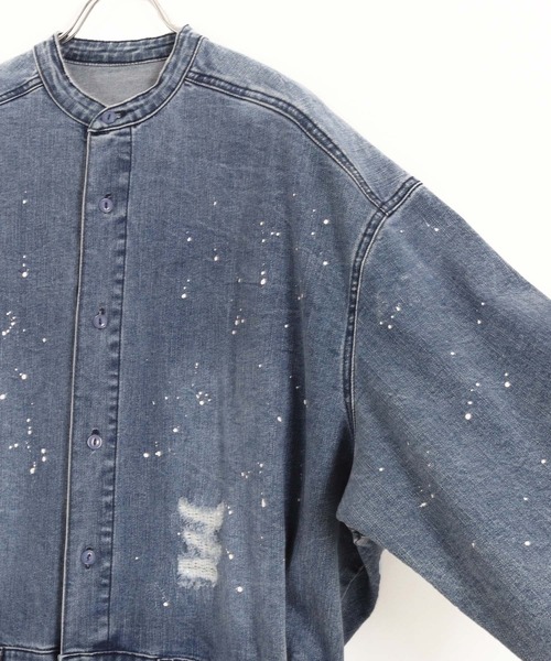 ANGENEHM オールインワン mp12738-Used processing denim all-in
