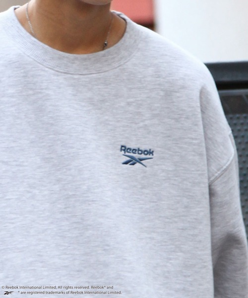 トレーナー スウェット 「REEBOK」 ワンポイント ロゴ 刺繍 シームポケット ドローコード 裏起毛 長袖 スウェット クルー トレーナー 「セッ Reebok トレーナー スウェット 「REEBOK」 ワンポイント ロゴ
