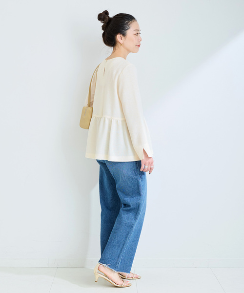 B.C STOCK（ベーセーストック） ブラウス シャツ ツイードペプラム